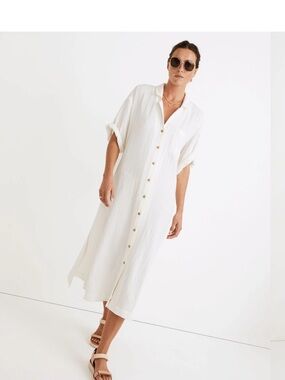 NWT Madewell shirt cover up maxi dress